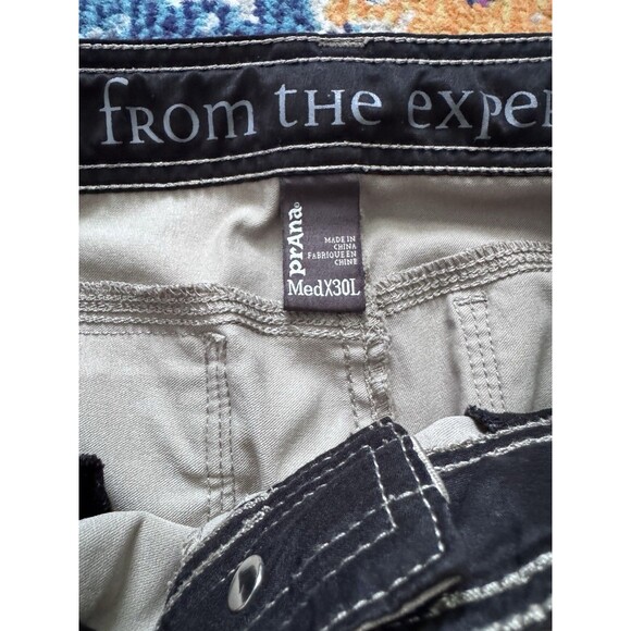 prAna Stretch Zion Pants Size Medx30L Khaki Nylon Pockets‎ Roll Up Leg Hiking - Picture 2 of 10